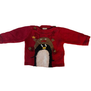 BABY Christmas Sweater, by NEXT 9-12m, Red